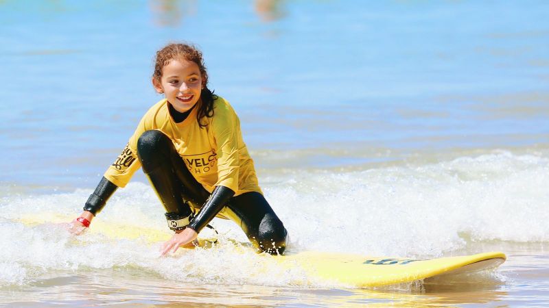 a man riding a wave on a surfboard in the water
