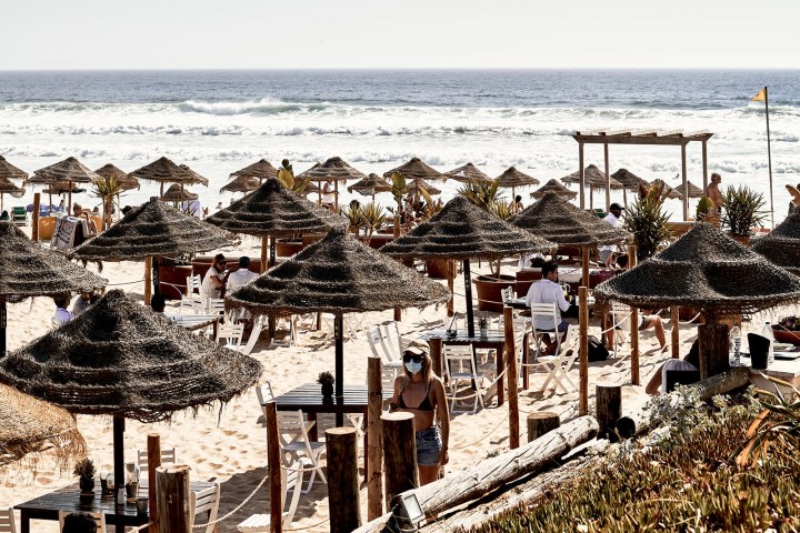 a group of people in a body of water